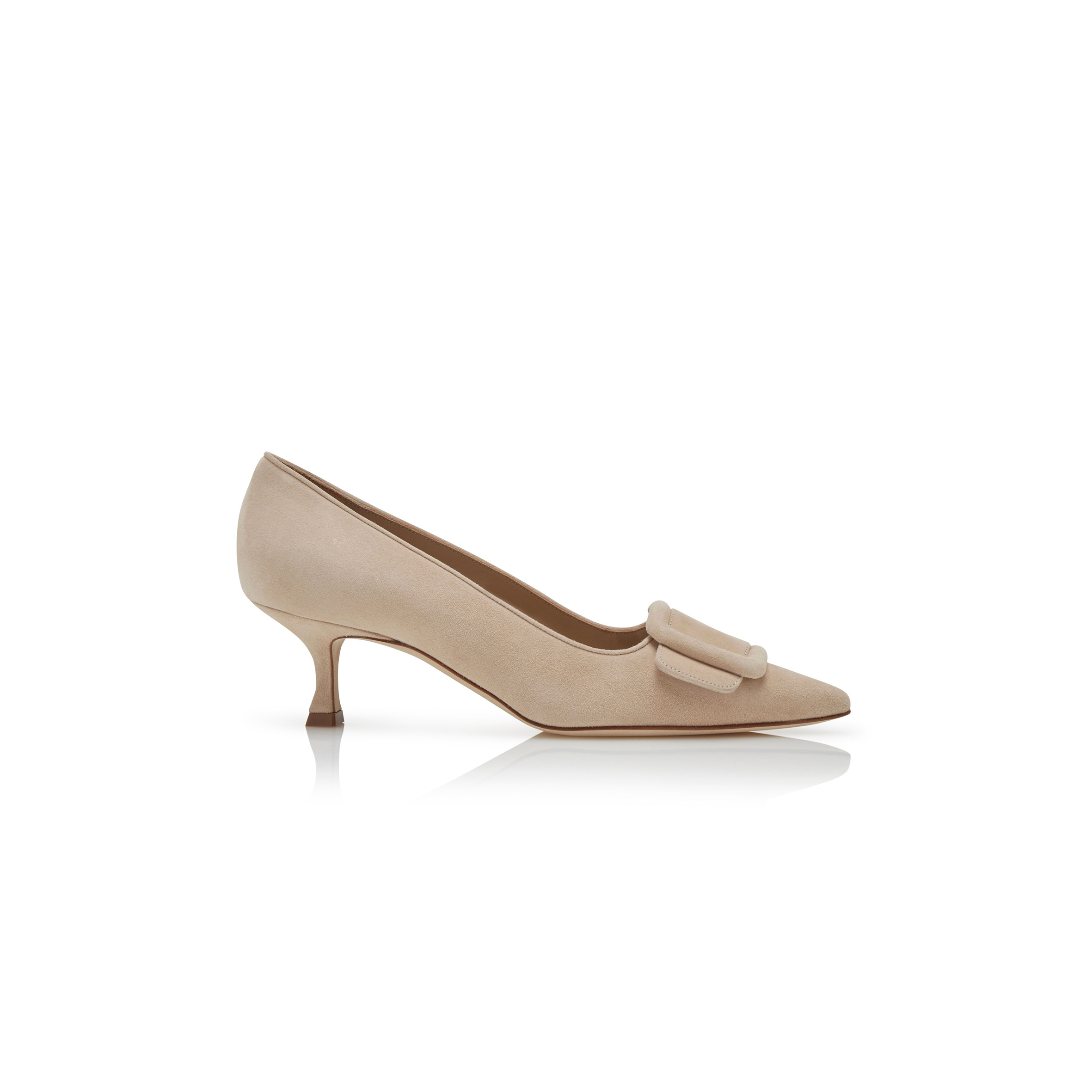 man010 B1ahn*k maysalepump 50 light beige suede buckle detail pumps 219-0173-0011